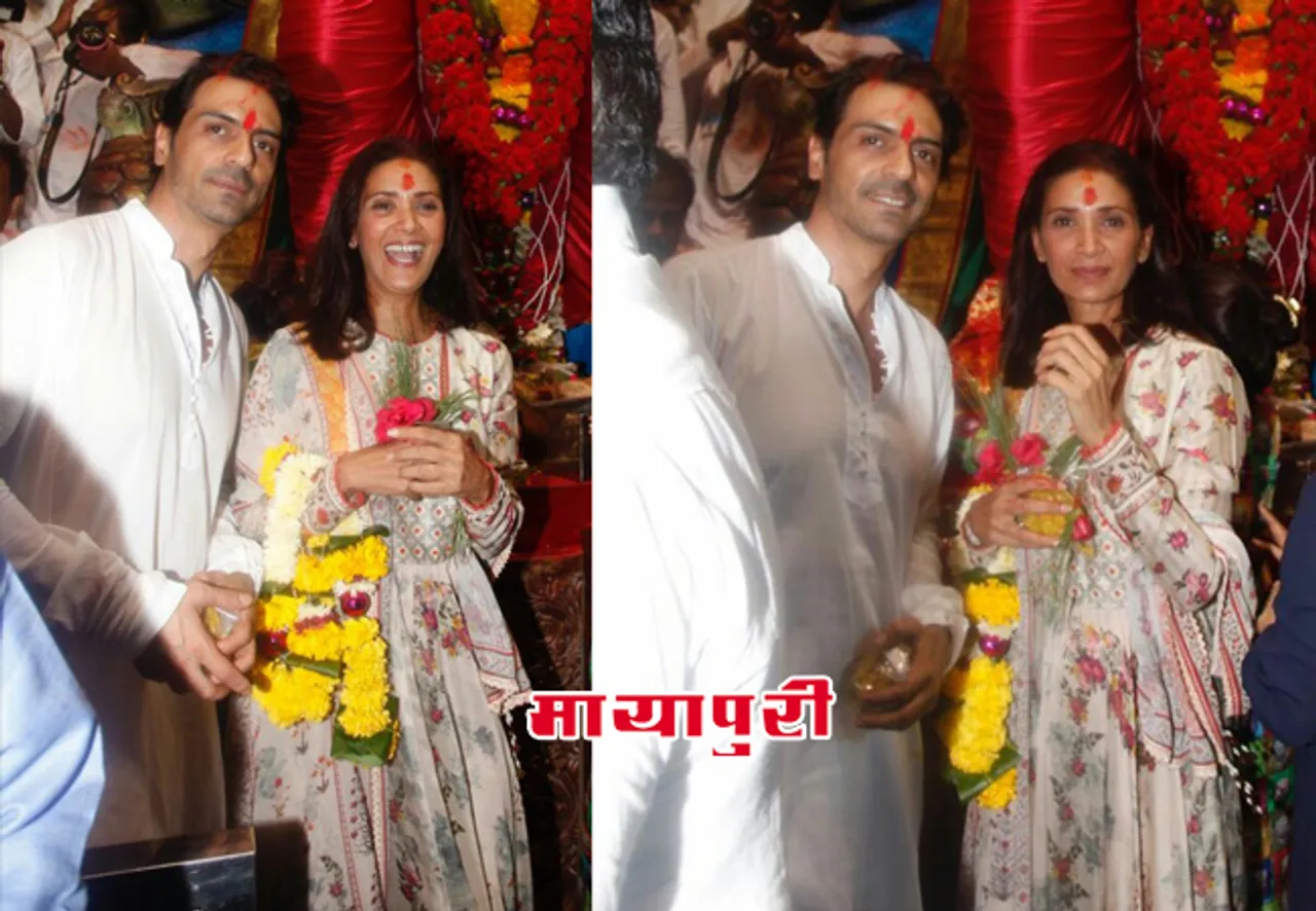 गणेश चतुर्थी के अवसर पर अर्जुन रामपाल और मेहर रामपाल पहुंचे मुंबई के प्रसिद्ध लालबागचा राजा के दर्शन के लिए