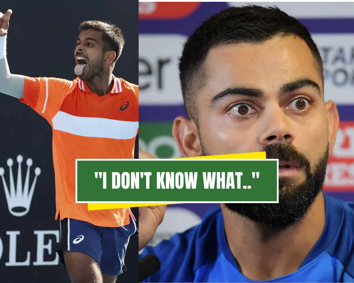 Sumit Nagal and Virat Kohli 