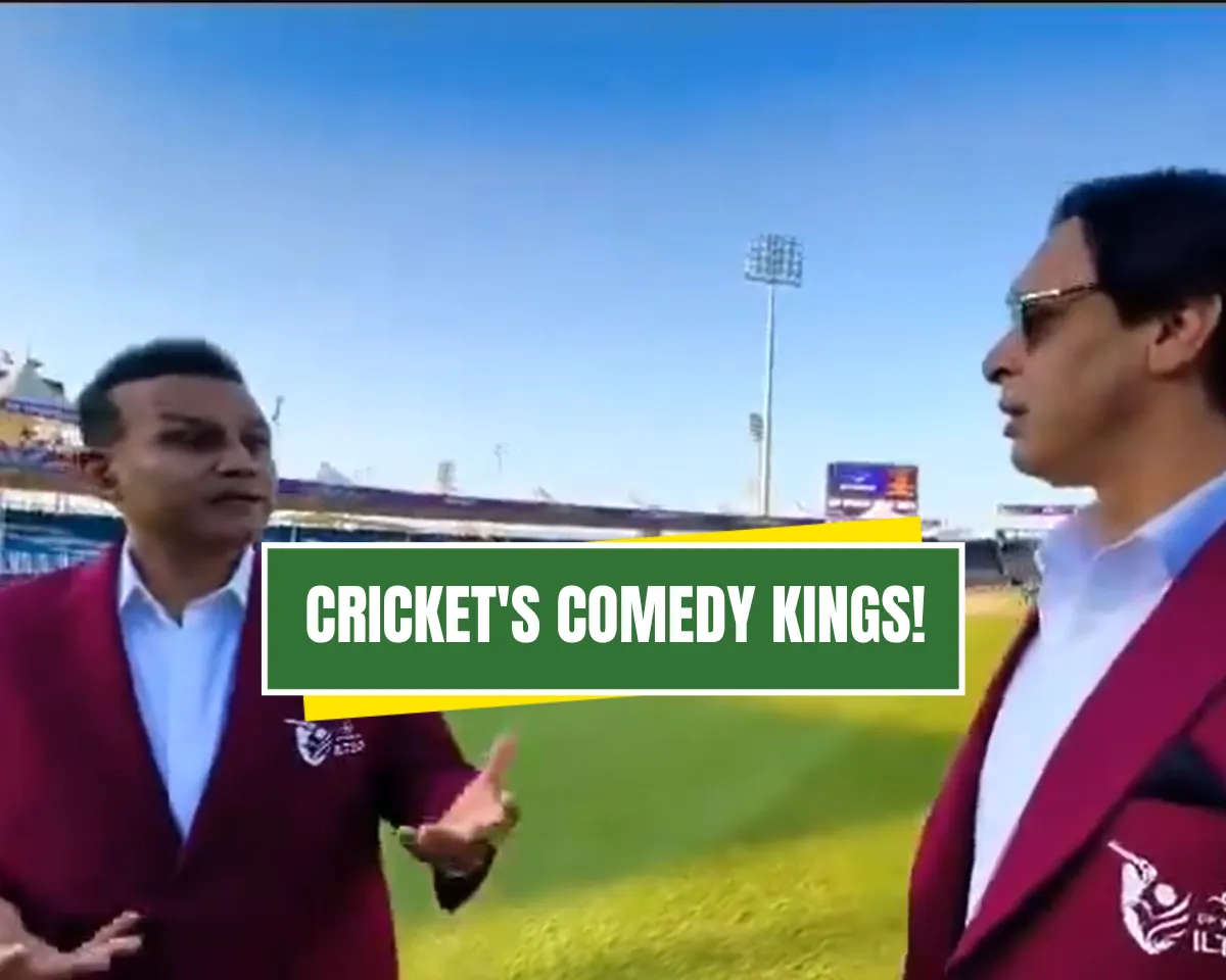 Virender Sehwag and Shoaib Akhtar 