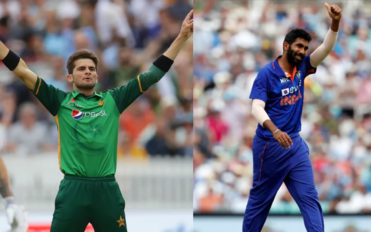 Shaheen Shah Afridi and Jasprit Bumrah (Source - Twitter)