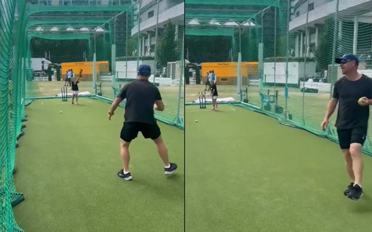 David Warner and his daughter (Source - Twitter)
