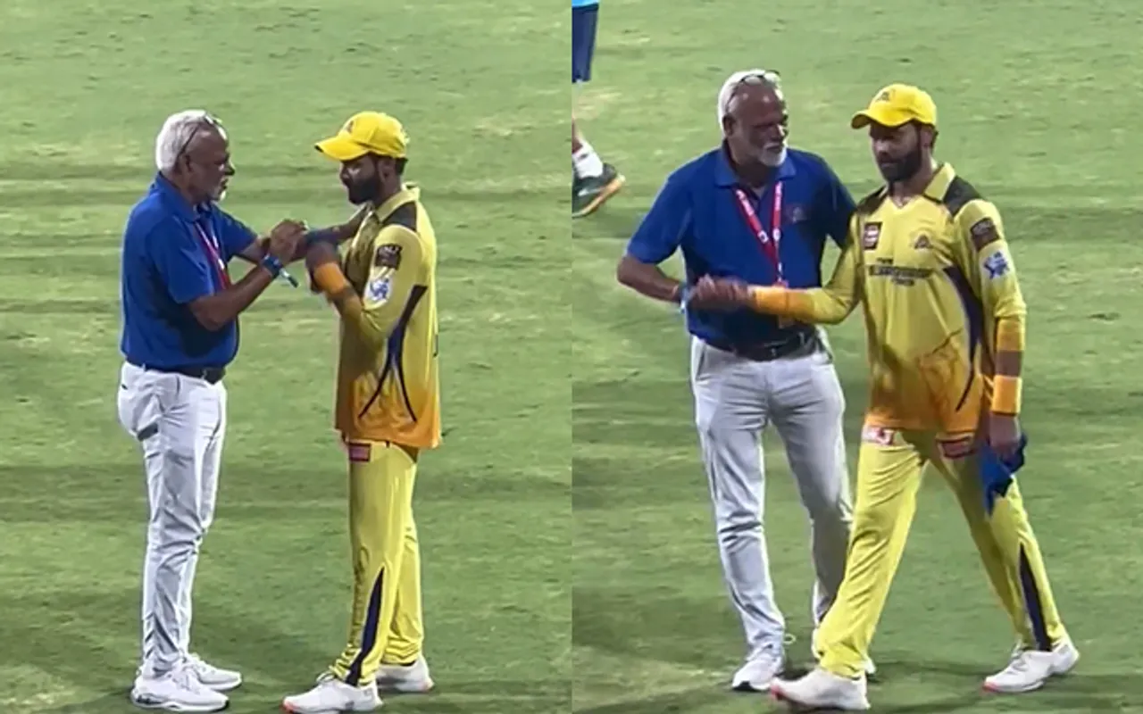 Ravindra Jadeja with CSK CEO (Source - Twitter)