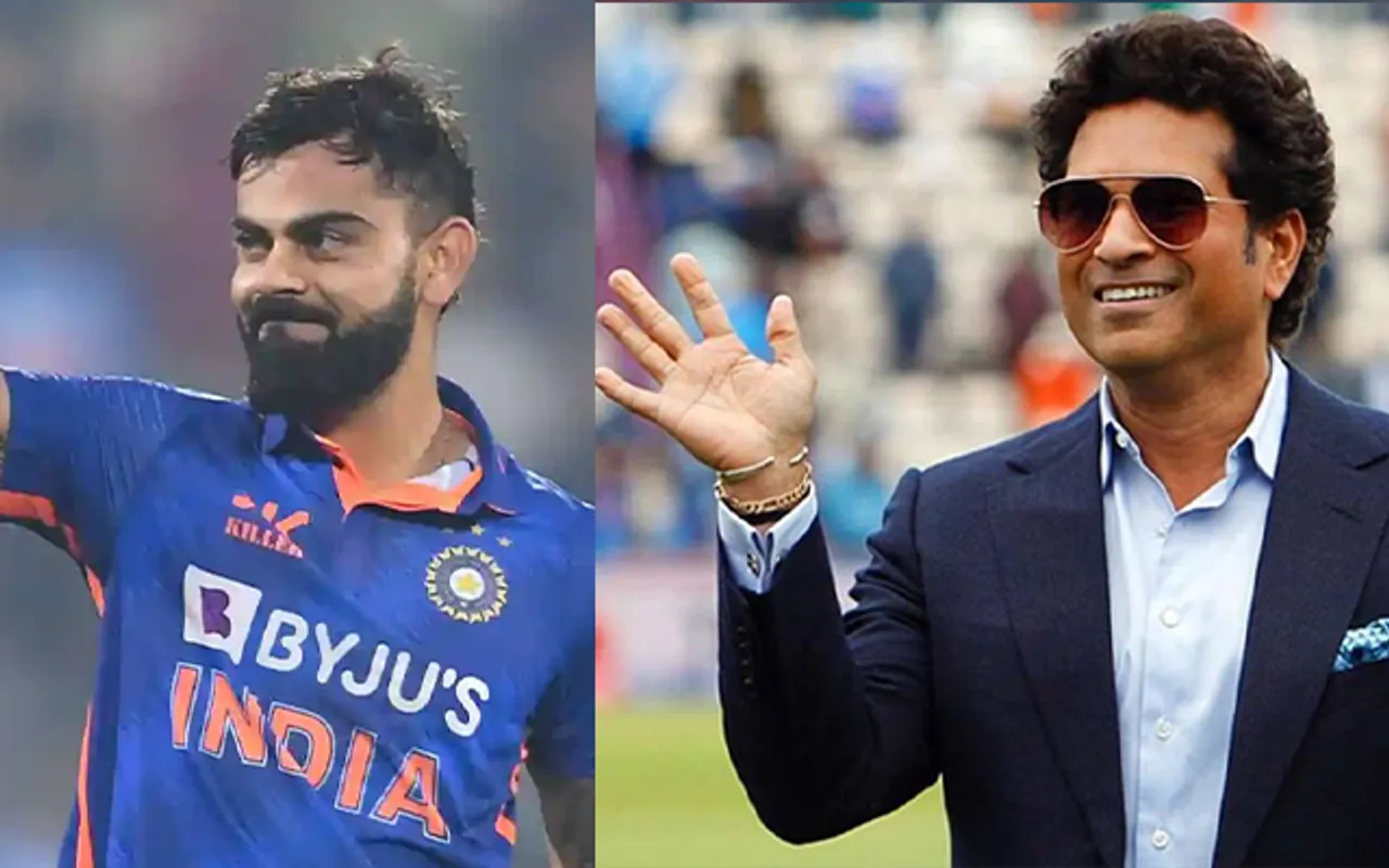 Virat Kohli and Sachin Tendulkar (Source - Twitter)