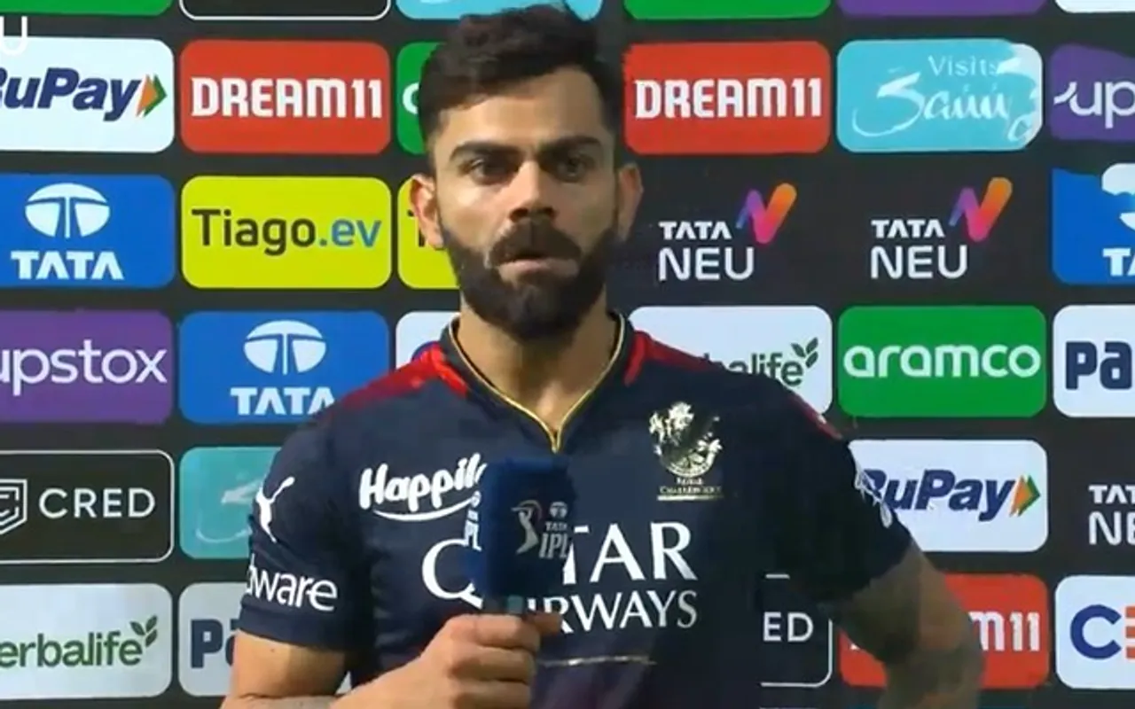 Virat Kohli at post-match presentation