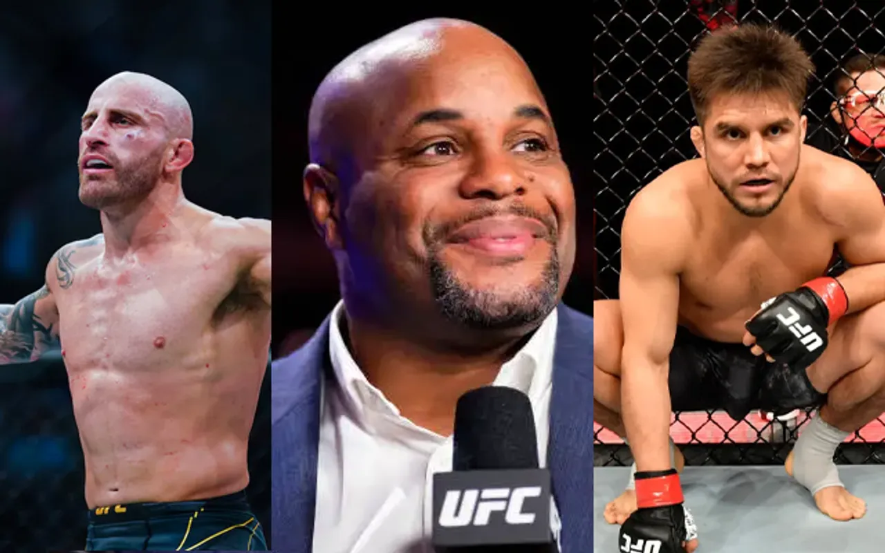 Alexander Volkanovski, Daniel Cormier and Henry Cejudo (Source - Twitter)