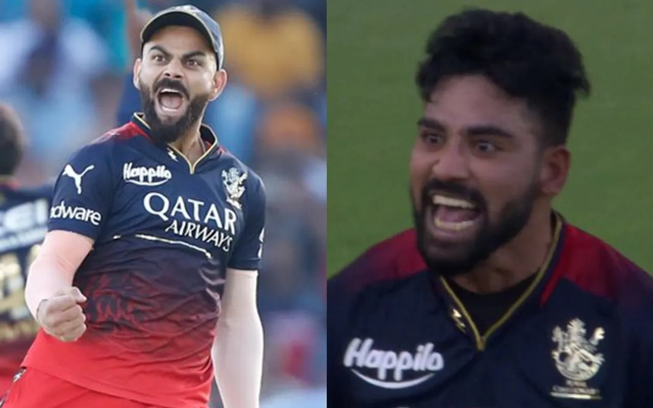 Virat Kohli and Mohammed Siraj (Source - Twitter)