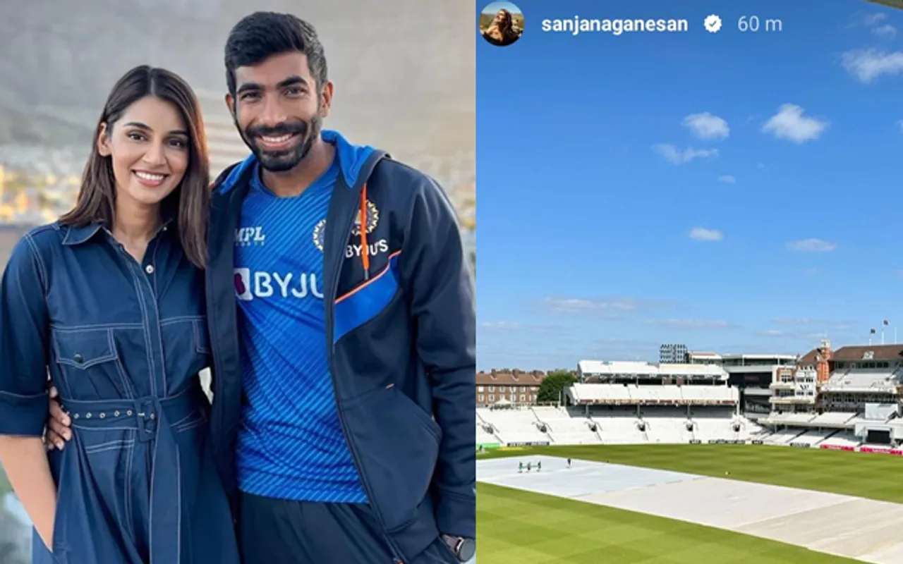 Sanjana Ganesan and Jasprit Bumrah (Source - Twitter)