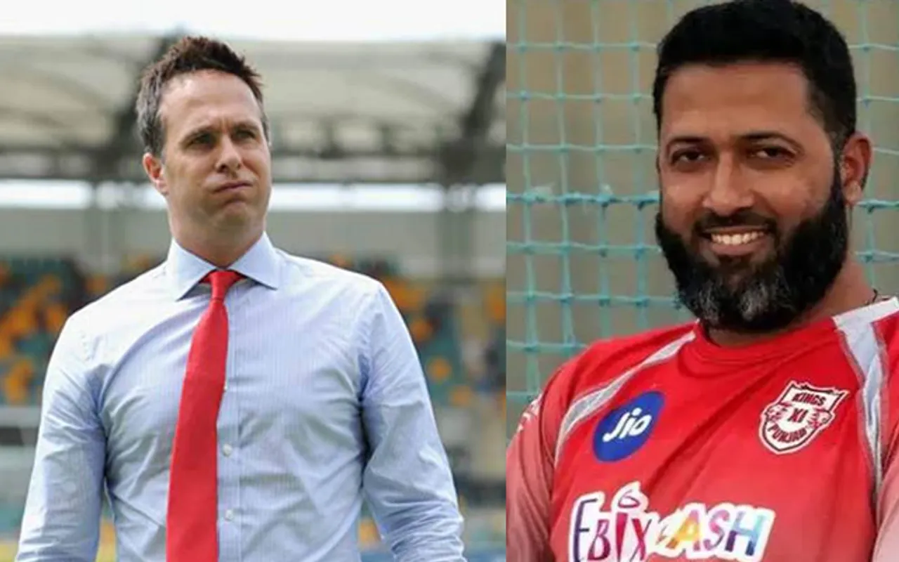Michael Vaughan and Wasim Jaffer (Source - Twitter)