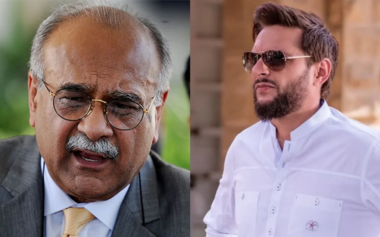 Najam Sethi and Shahid Afridi (Source - Twitter)