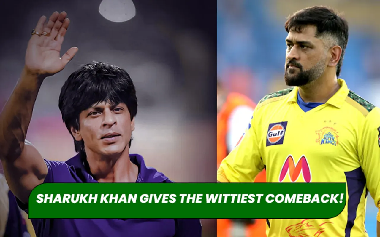 Shah Rukh Khan and MS Dhoni (Source - Twitter)