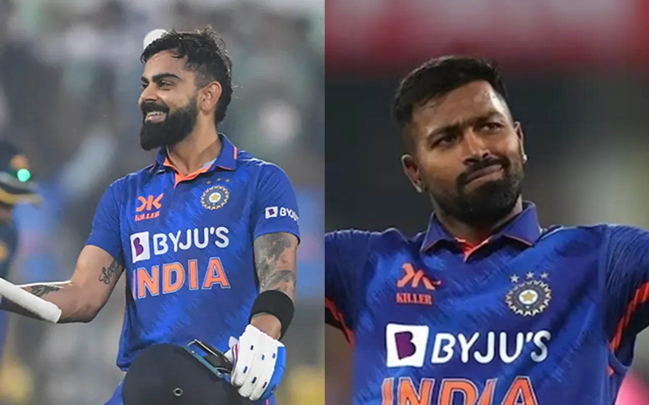 Virat Kohli and Hardik Pandya (Source - Twitter)