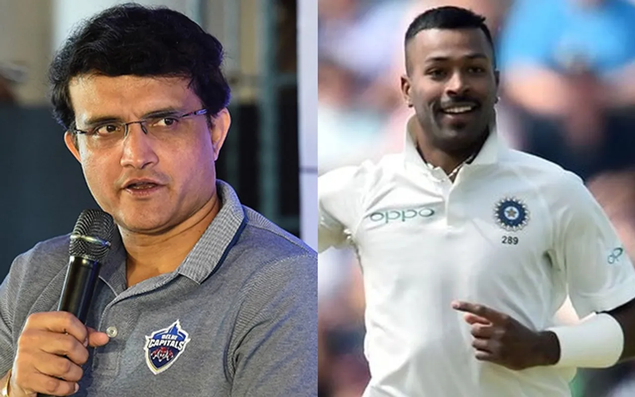 Sourav Ganguly and Hardik Pandya (Source - Twitter)