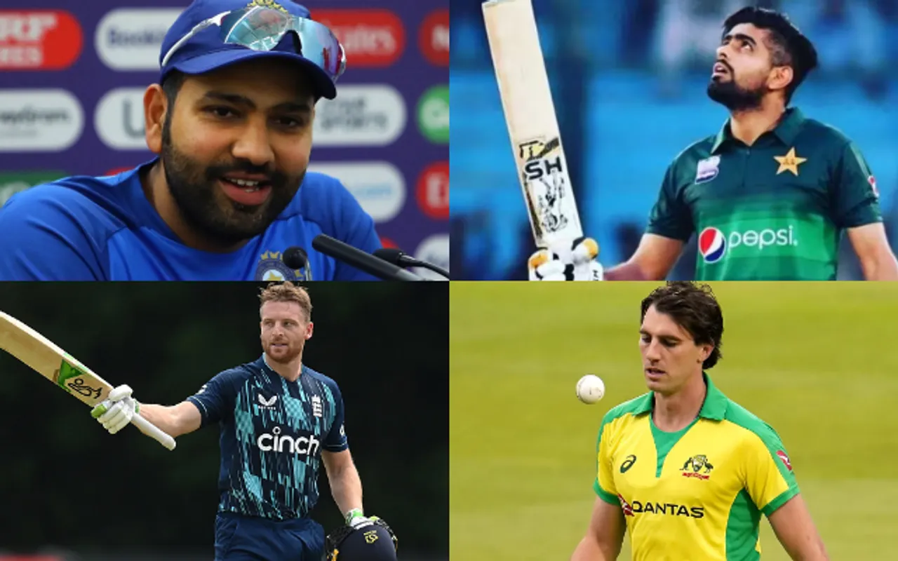 Rohit Sharma, Babar Azam, Jos Buttler and Pat Cummins (Source - Twitter)