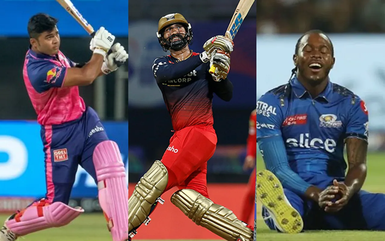 Riyan Parag, Dinesh Karthik and Jofra Archer (Source - Twitter)