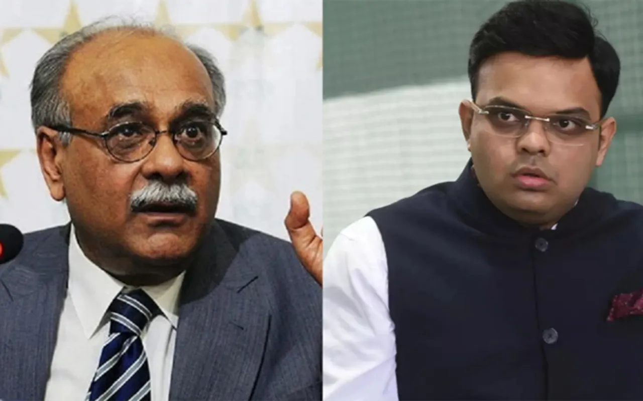 Najam Sethi and Jai Shah (Source - Twitter)