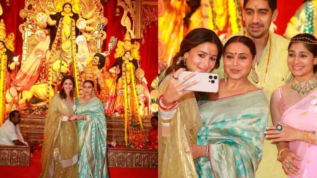 Alia Bhatt Rani Mukerji Ayan Mukerji Durga Puja