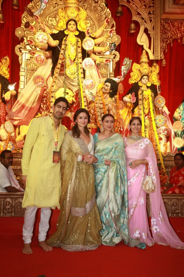 Alia Bhatt Rani Mukerji Ayan Mukerji Durga Puja