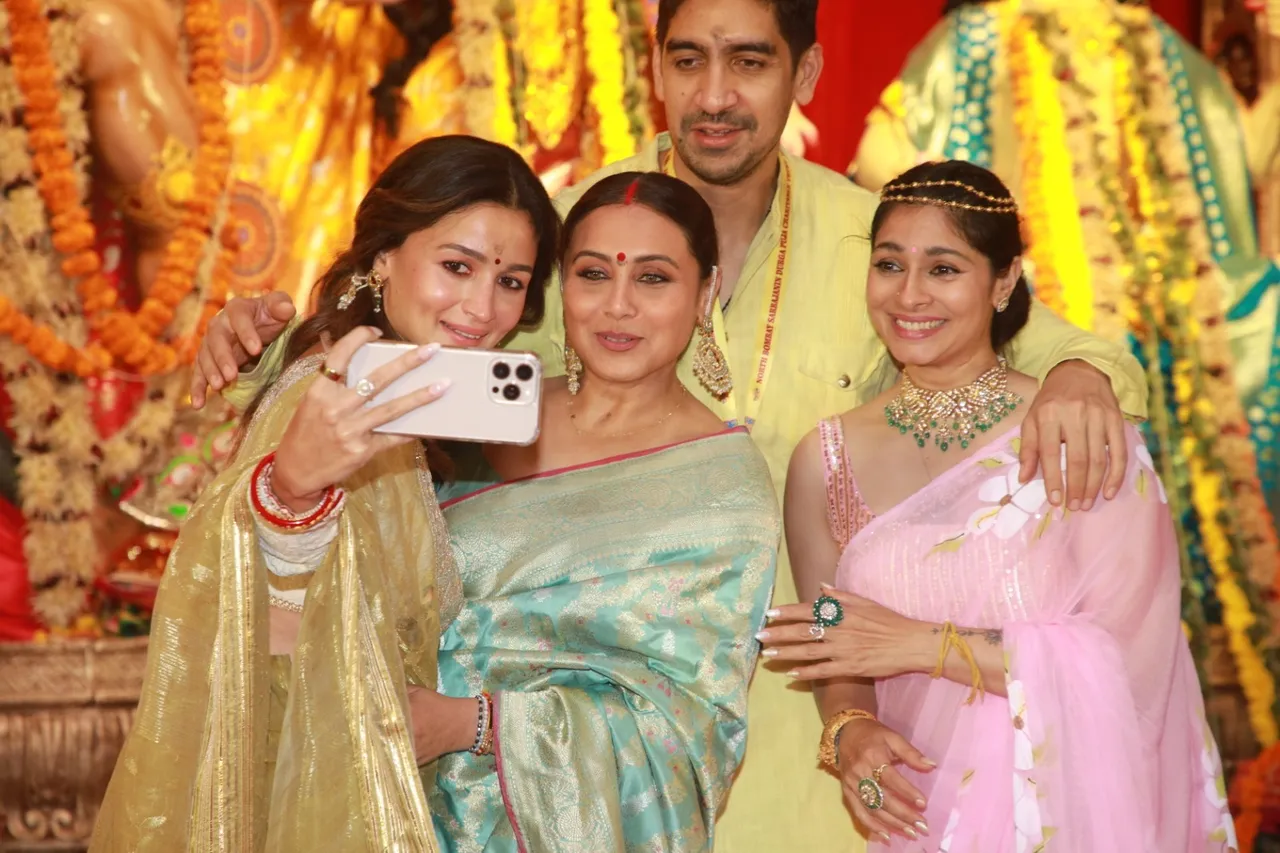 Alia Bhatt Rani Mukerji Ayan Mukerji Durga Puja