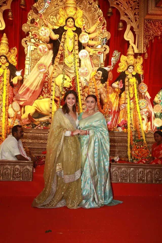 Alia Bhatt Rani Mukerji Durga Puja