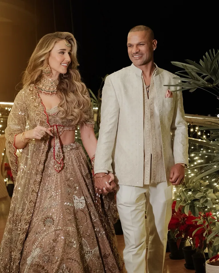Shikhar Dhawan Sophie Shine Sangeet