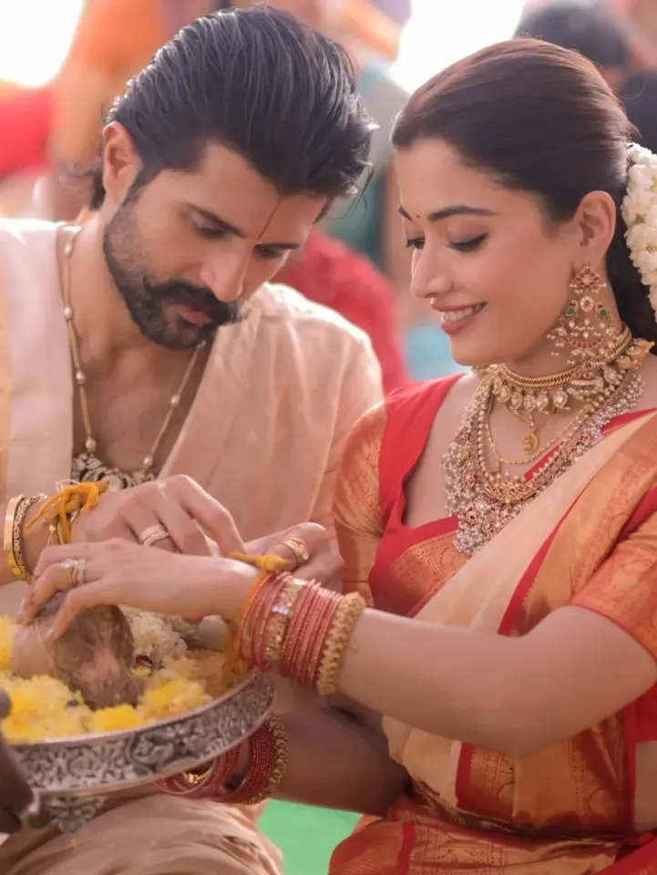 Rashmika Mandanna Vijay Deverakonda Satyanarayan Vratam Pooja