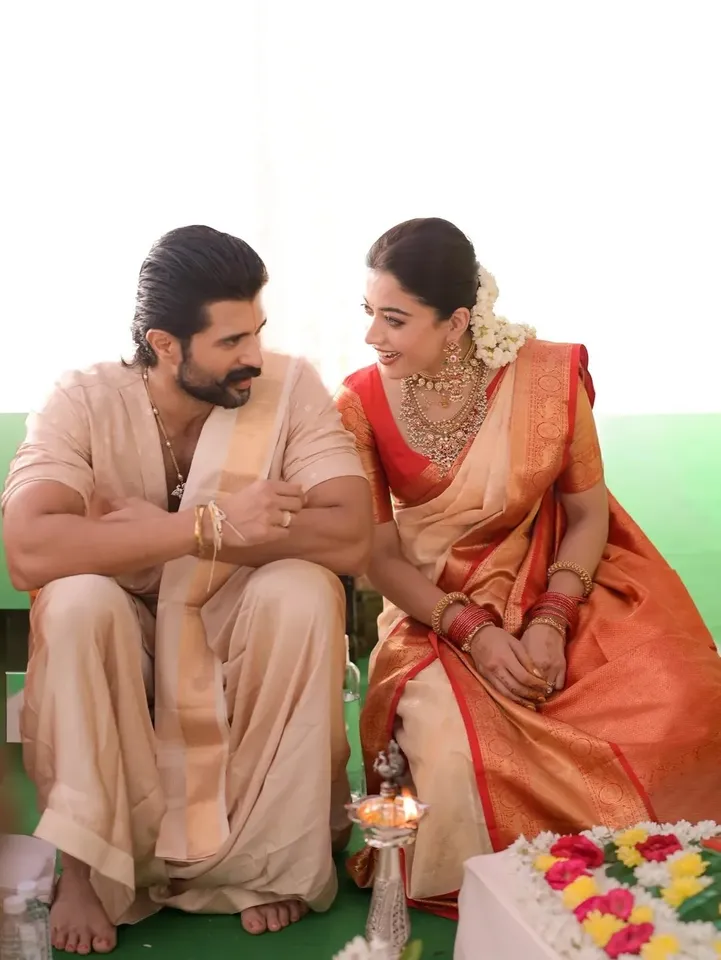 Rashmika Mandanna Vijay Deverakonda Satyanarayan Vratam Pooja