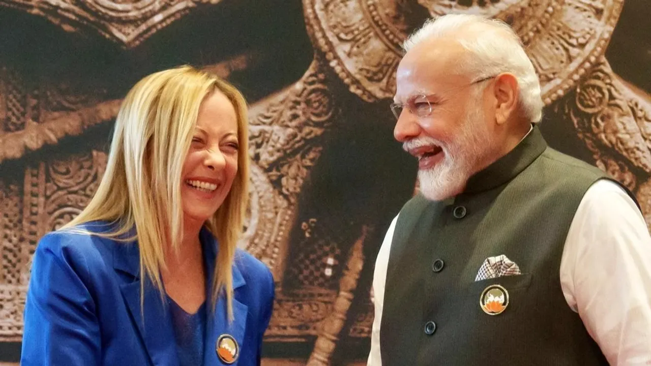 Italian Prime Minister Giorgia Meloni and Prime Minister Narendra Modi 