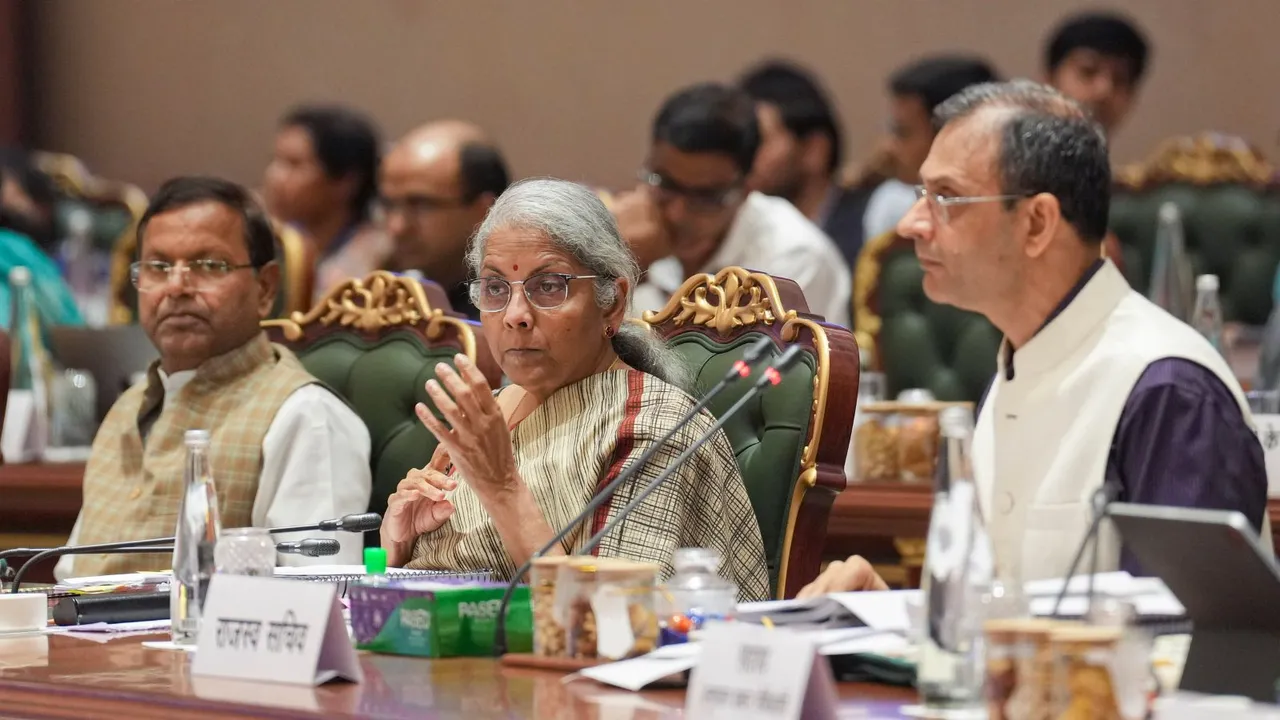 Union Finance Minister Nirmala Sitharaman chairs the 53rd GST Council meeting, in New Delhi, Saturday, June 22, 2024.