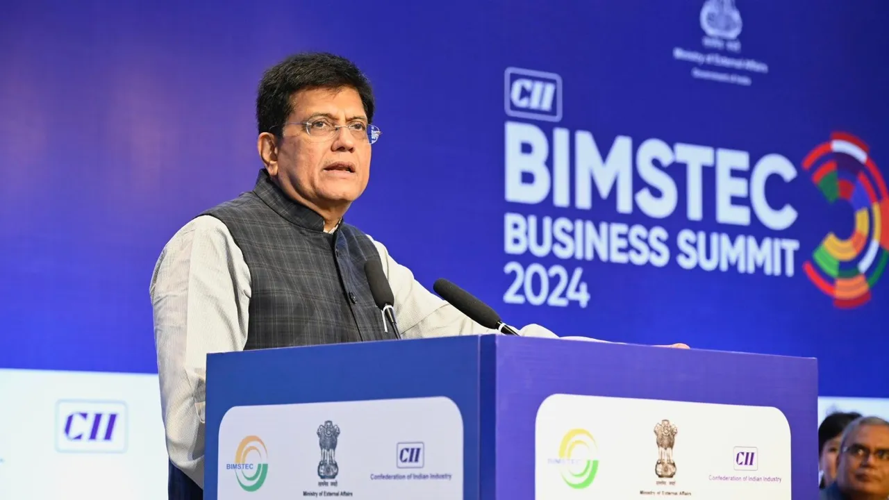 Commerce and Industry Minister Piyush Goyal addressing CII's BIMSTEC Business Summit 2024