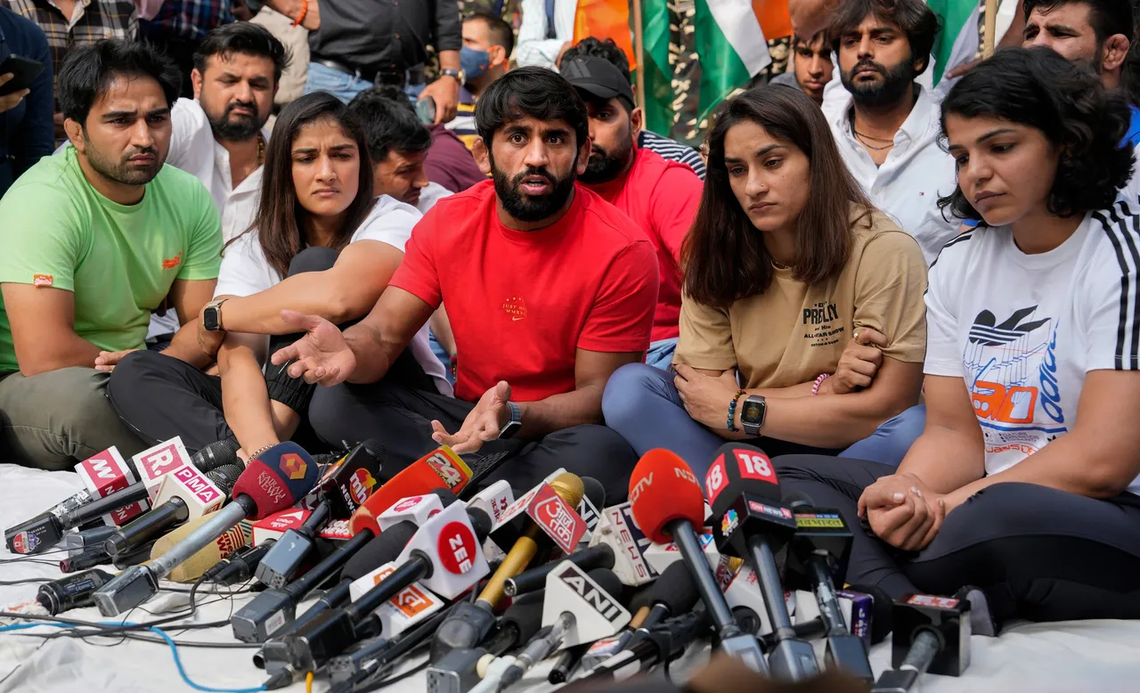 Wrestlers Protest press conference