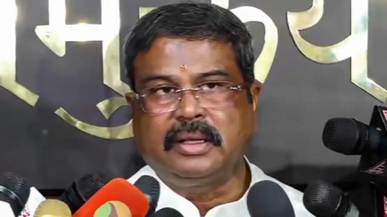 Union Education Minister Dharmendra Pradhan speaks to the media over the NEET issue, in New Delhi, Thursday, June 13, 2024