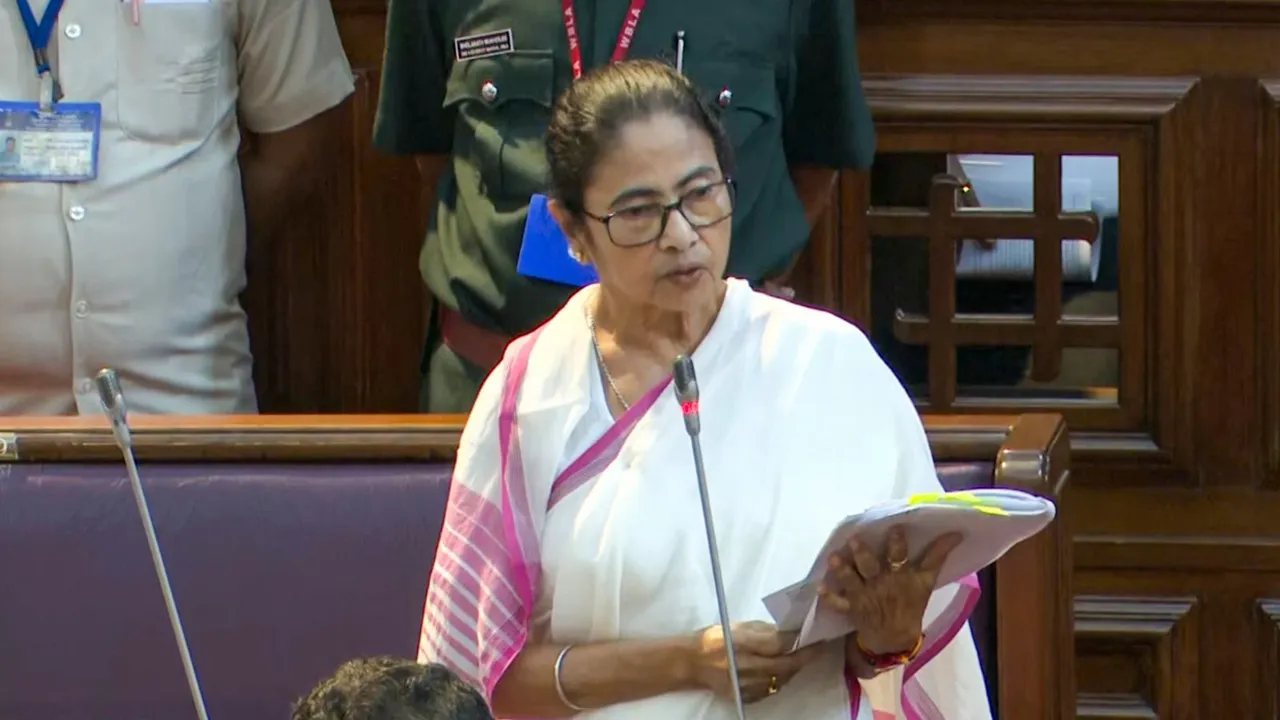 West Bengal Chief Minister Mamata Banerjee speaks during a special session of the state Legislative Assembly, in Kolkata, Tuesday, Sept. 3, 2024.