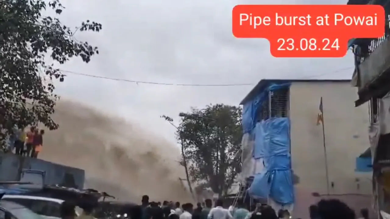 Powai water pipeline bursts