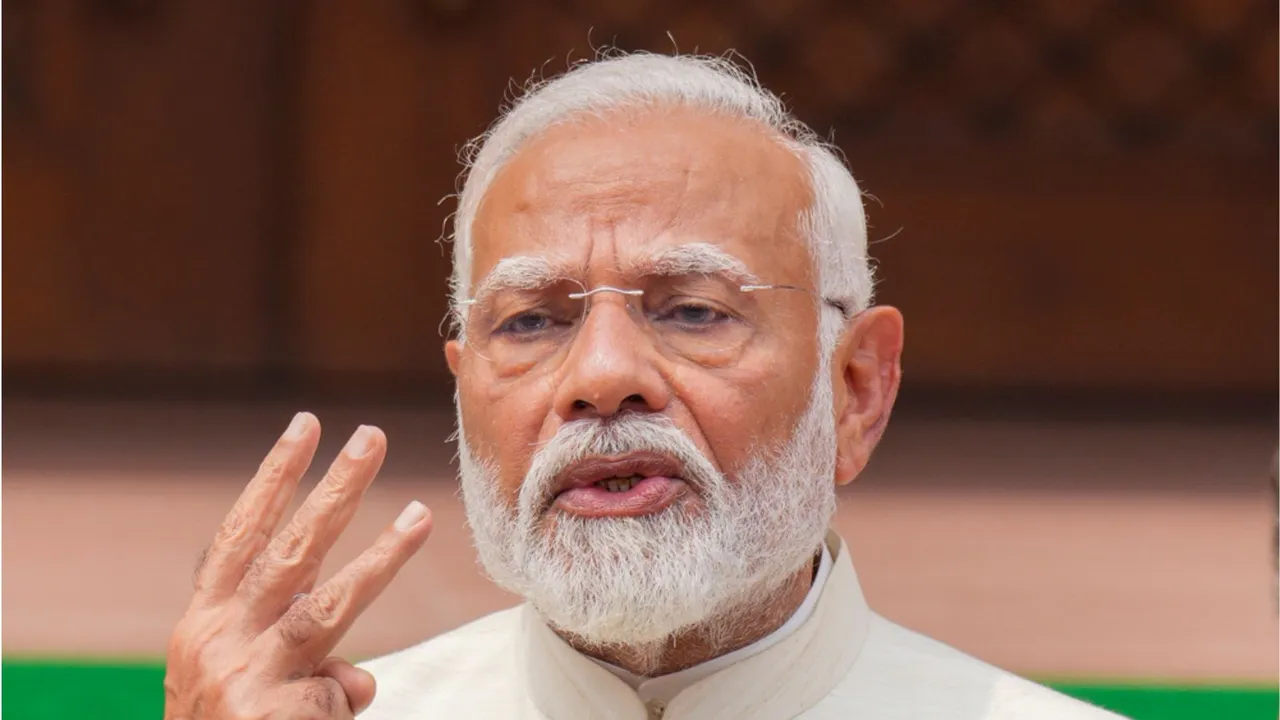 Prime Minister Narendra Modi addresses the media upon his arrival at the Parliament House complex on the first day of the first session of the 18th Lok Sabha, in New Delhi, Monday, June 24, 2024.