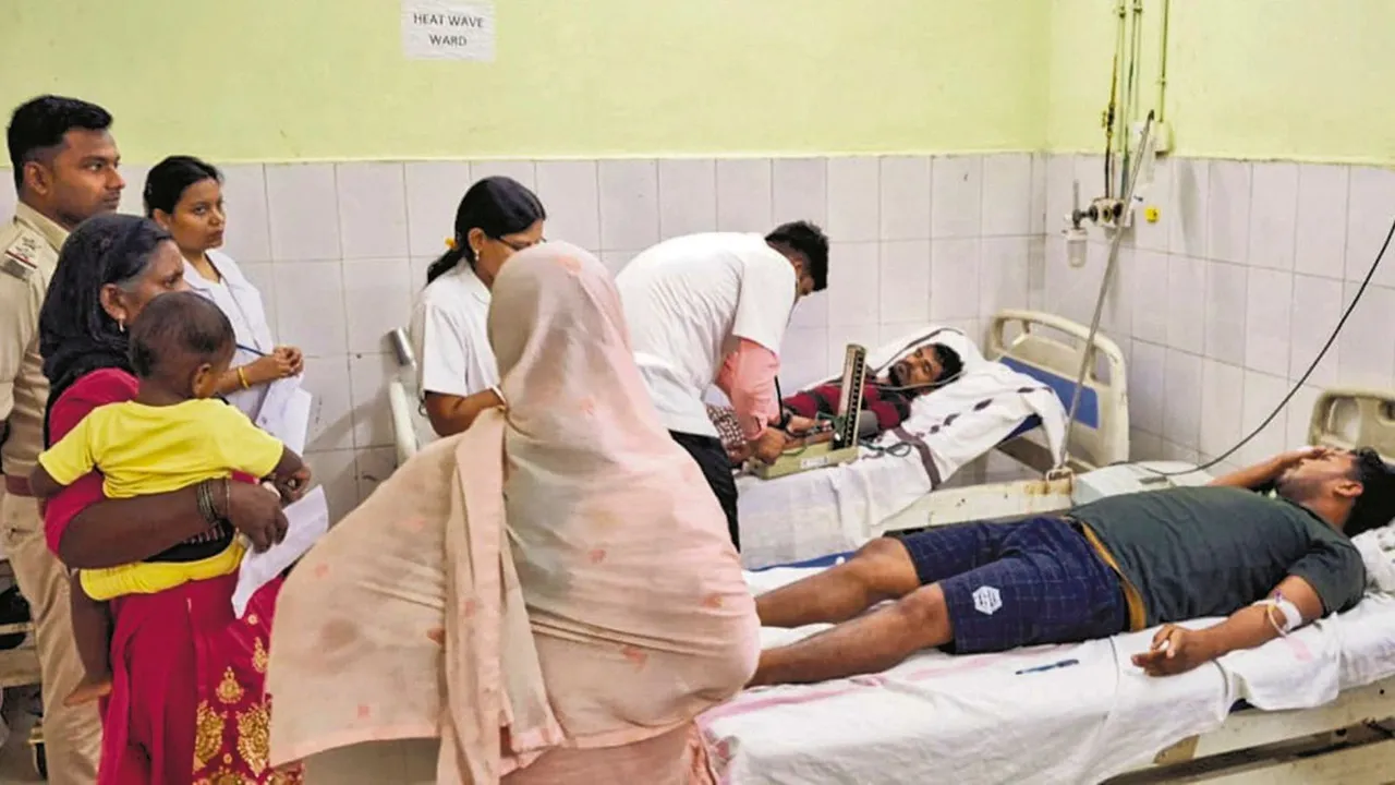 People being treated after the consumption of suspected spurious liquor, in Saran