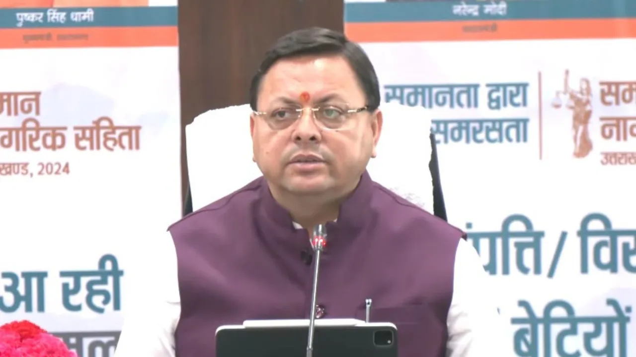 Uttarakhand Chief Minister Pushkar Singh Dhami addressing press conference in Dehradun