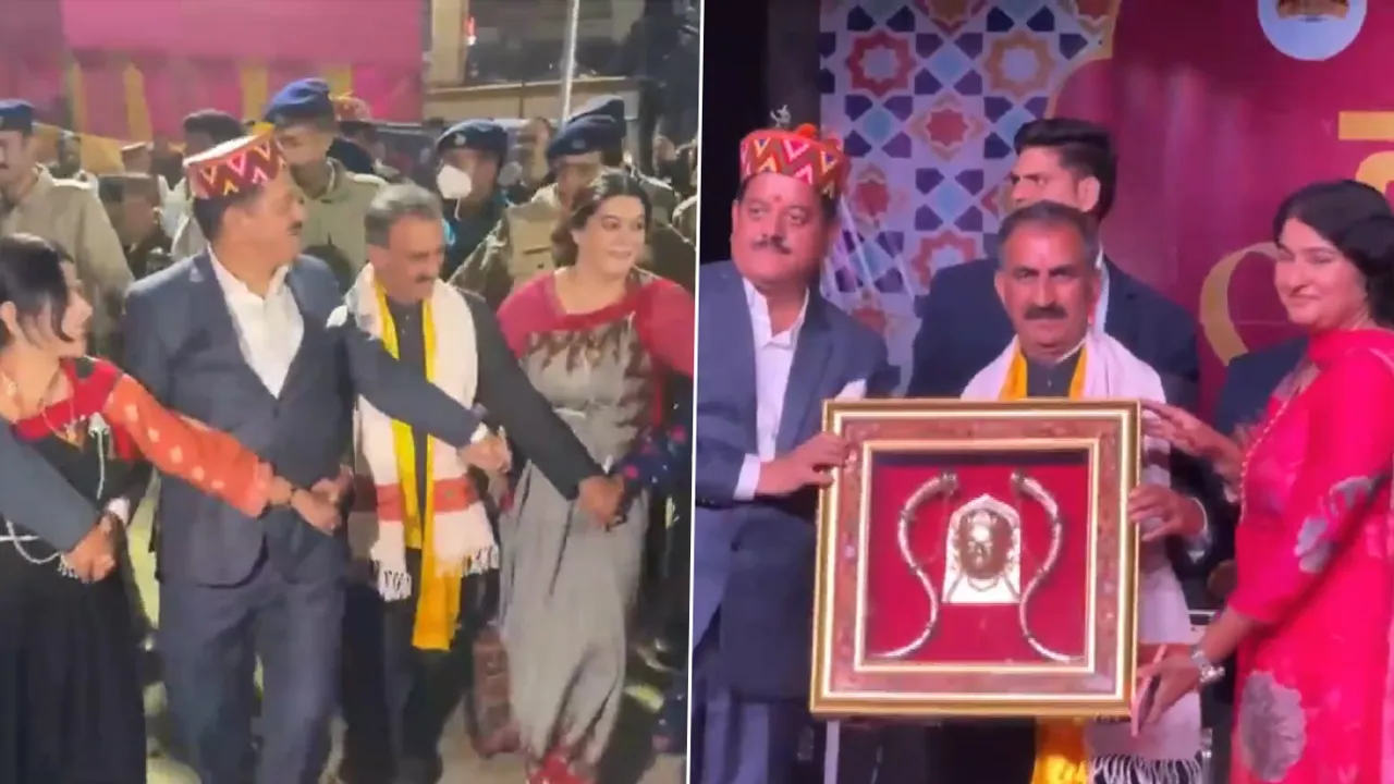 Himachal Pradesh Chief Minister Sukhvinder Singh Sukhu at  final cultural evening of the International Kullu Dussehra 2024