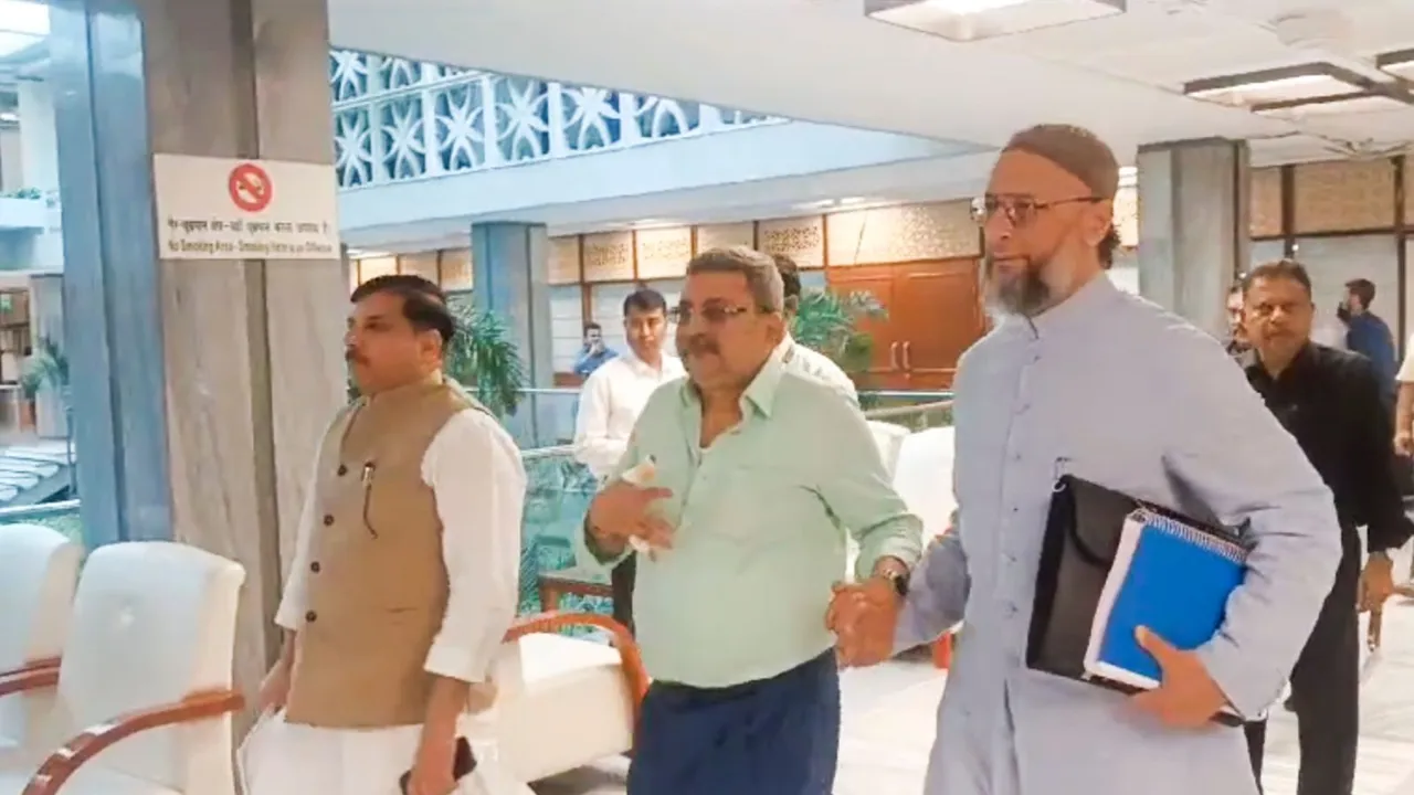 Members of Joint Parliamentary Committee on Waqf (Amendment) Bill leave after a meeting at Parliament House Annexe, in New Delhi, Tuesday, Oct. 22, 2024.