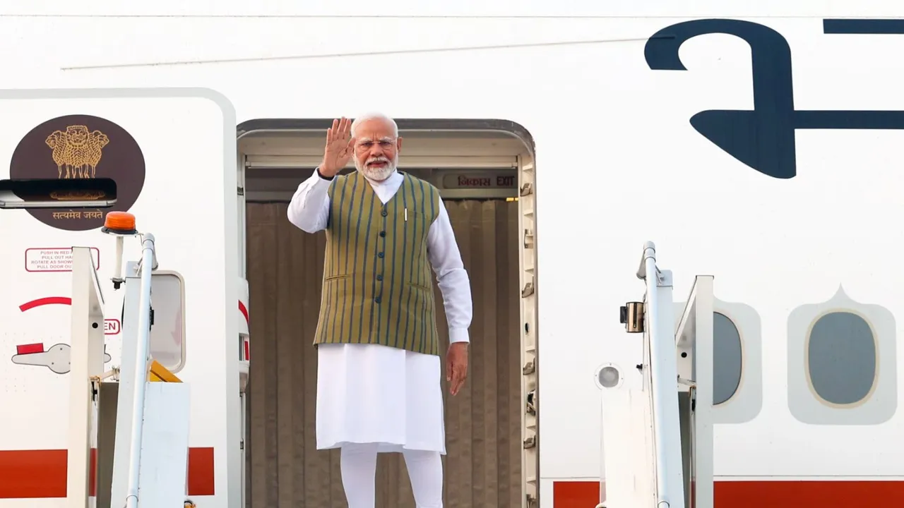 Prime Minister Narendra Modi emplanes for Kazan, Russia