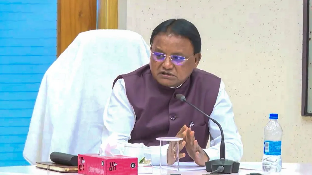 Odisha Chief Minister Mohan Charan Majhi chairs a review meeting on preparedness for the Cyclone Dana ahead of its landfall.
