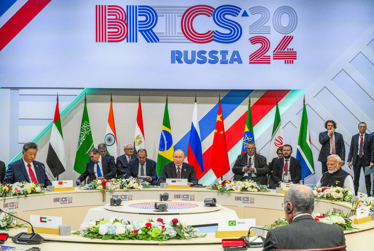 Prime Minister Narendra Modi with Russia's President Vladimir Putin, China's President Xi Jinping and other world leaders during a plenary session of the 16th BRICS Summit, in Kazan, Russia, Wednesday, Oct. 23, 2024.