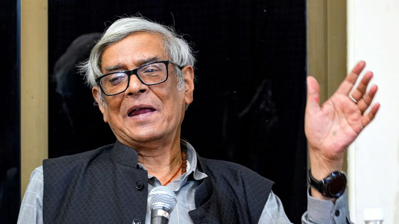 In this March 29, 2023 file photo, Bibek Debroy, chairman, Economic Advisory Council to the Prime Minister (EAC-PM), during an event in New Delhi.