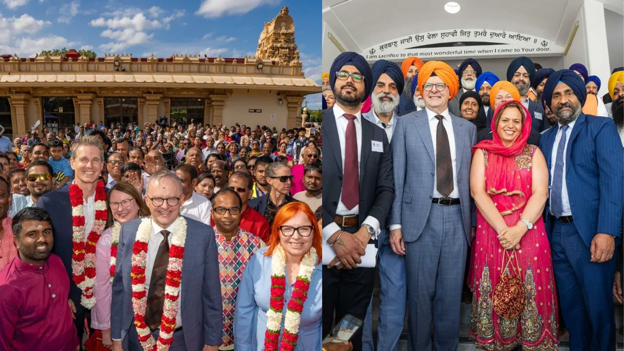 Australian Prime Minister Anthony Albanese on Friday visited a temple and a gurdwara to celebrate the festivals of Diwali and Bandi Chhor Divas