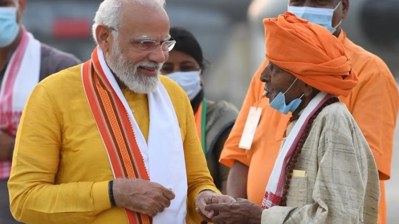 A file photo of Bhulai Bhai with Narendra Modi