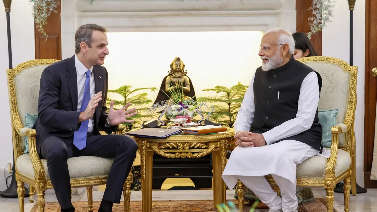Narendra Modi Kyriakos Mitsotakis