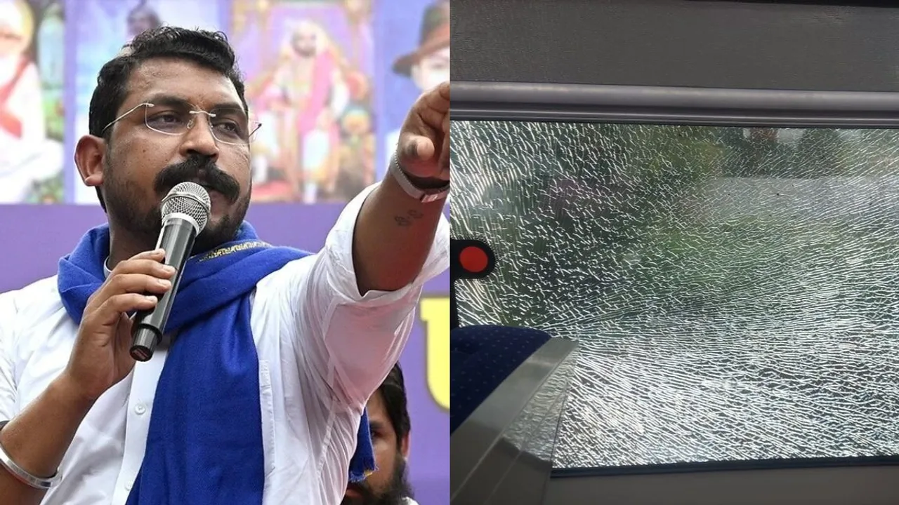 Azad Samaj Party (Kanshi Ram) MP Chandra Shekhar Azad claimed that stones were thrown at the Vande Bharat train coach in which he was trAzad Samaj Party (Kanshi Ram) MP Chandra Shekhar Azad claimed that stones were thrown at the Vande Bharat train coach in which he was travelling on Sundayavelling on Sunday