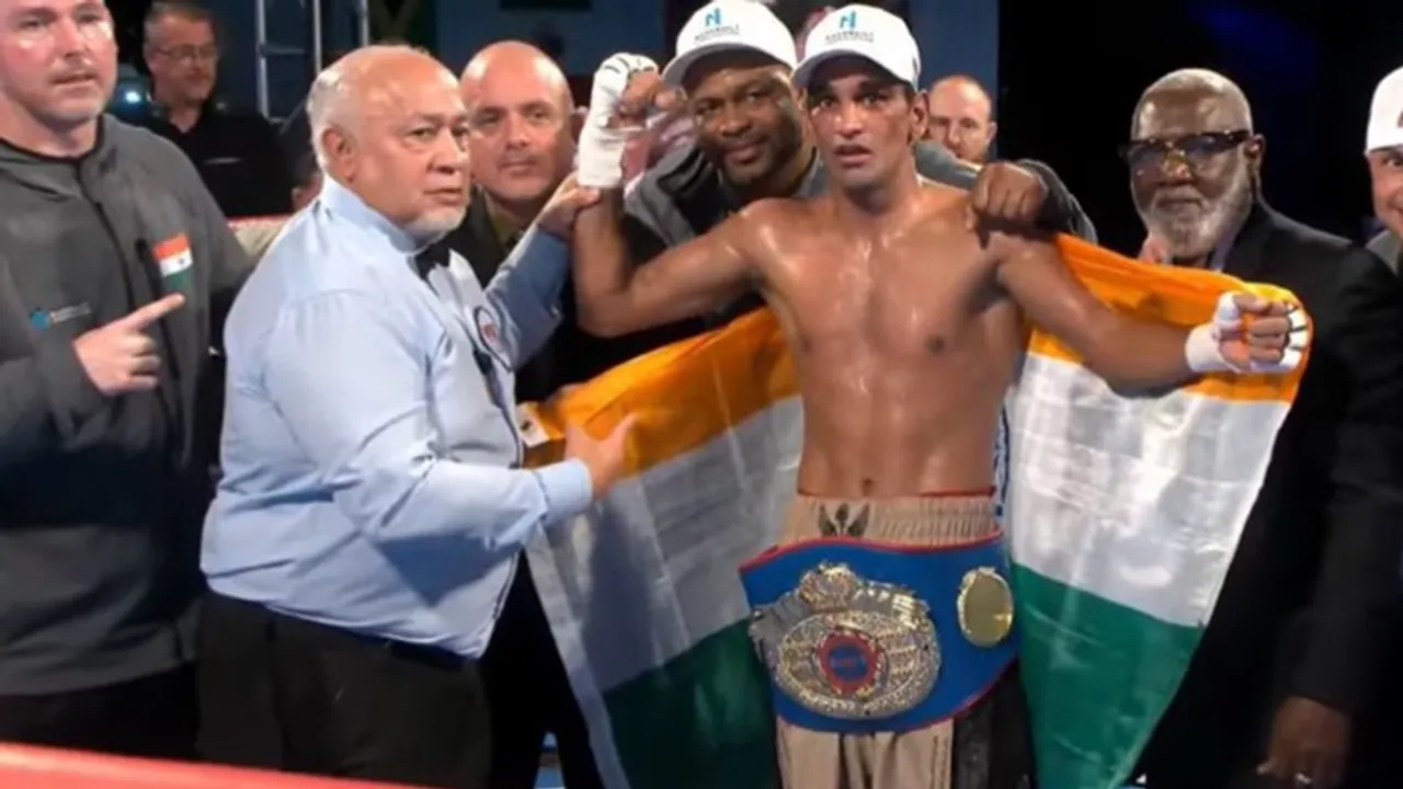 Indian professional boxer Mandeep Jangra won the World Boxing Federation's super featherweight world title after defeating Britain's Conor McIntosh in the Cayman Islands