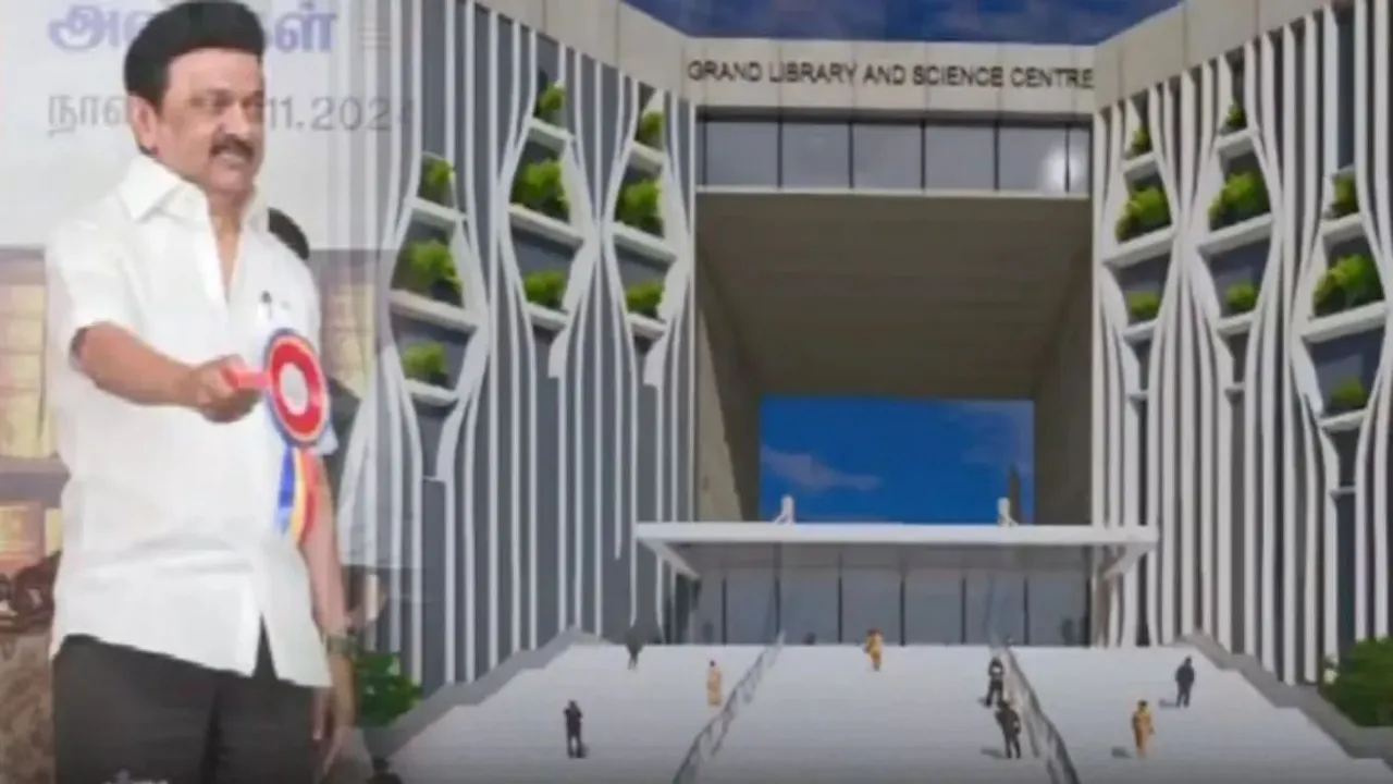 Tamil Nadu Chief Minister M K Stalin laid the foundation stone for the Periyar Library and Science Centre at Anuparpalayam on Wednesday