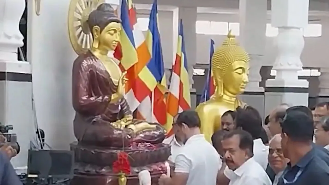 Congress leader Rahul Gandhi visited 'Deekshabhoomi' in Nagpur and paid tributes to Dr Babasaheb Ambedkar on Wednesday