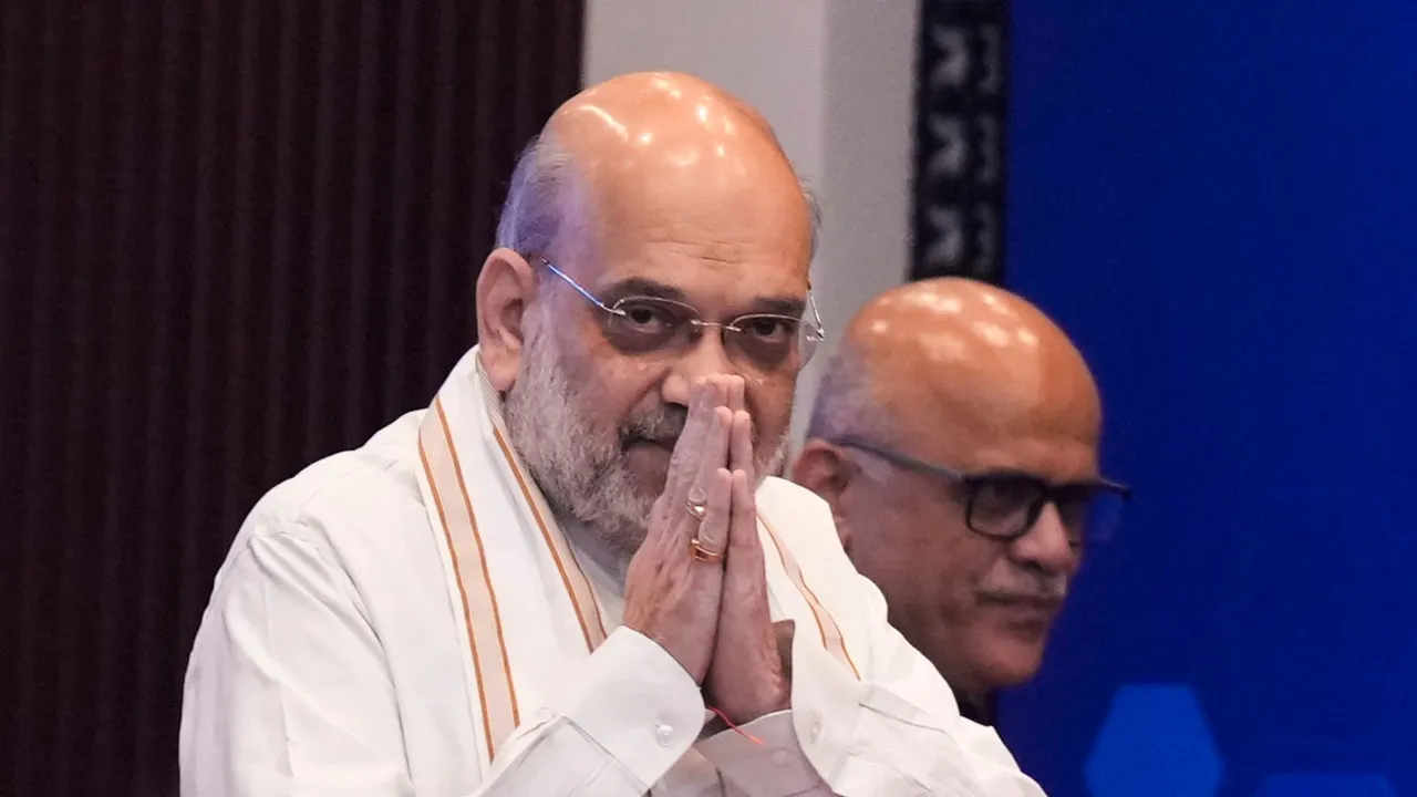 Union Home Minister Amit Shah with Director General of the National Investigation Agency (NIA) Sadanand Date during the inaugural session of 'Anti-Terror Conference', in New Delhi, Thursday, Nov. 7, 2024.